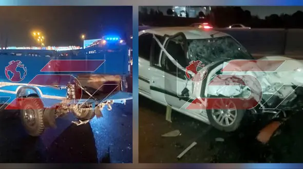 اولین عکس و جزئیات تصادف مرگبار بزرگراه فهمیده / 13 سرنشین کارگران سازمان پسماند بودند