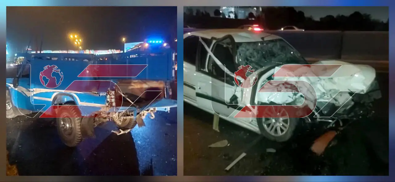 اولین عکس و جزئیات تصادف مرگبار بزرگراه فهمیده / 13 سرنشین کارگران سازمان پسماند بودند