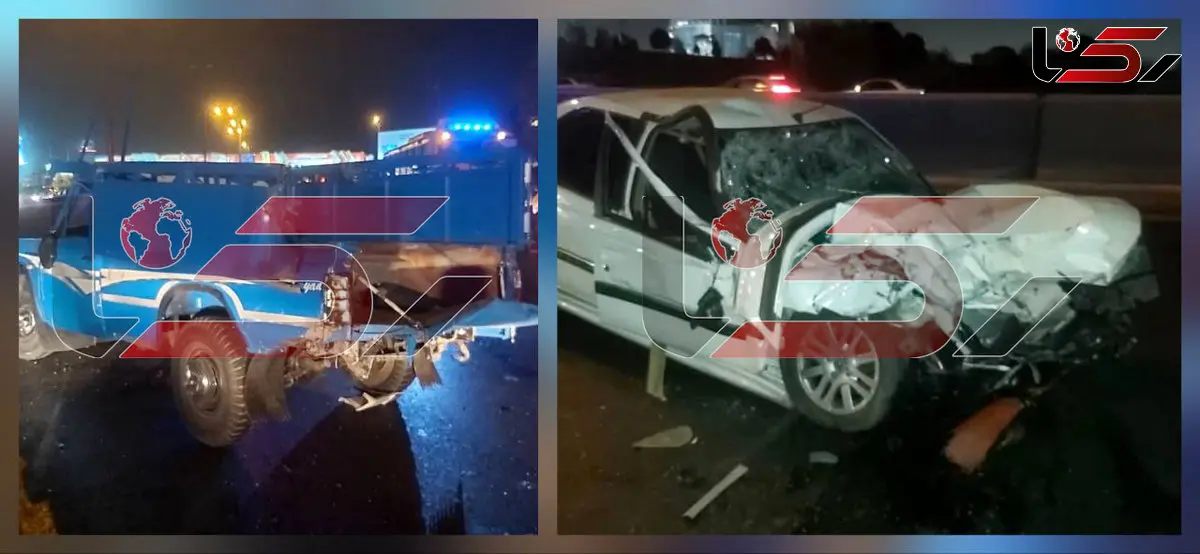 اولین عکس و جزئیات تصادف مرگبار بزرگراه فهمیده / 13 سرنشین کارگران سازمان پسماند بودند