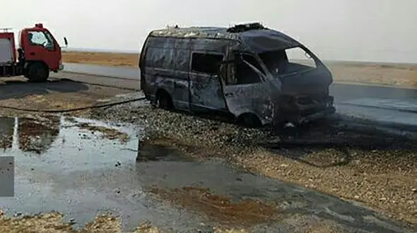 
آتش گرفتن آمبولانس اورژانس
