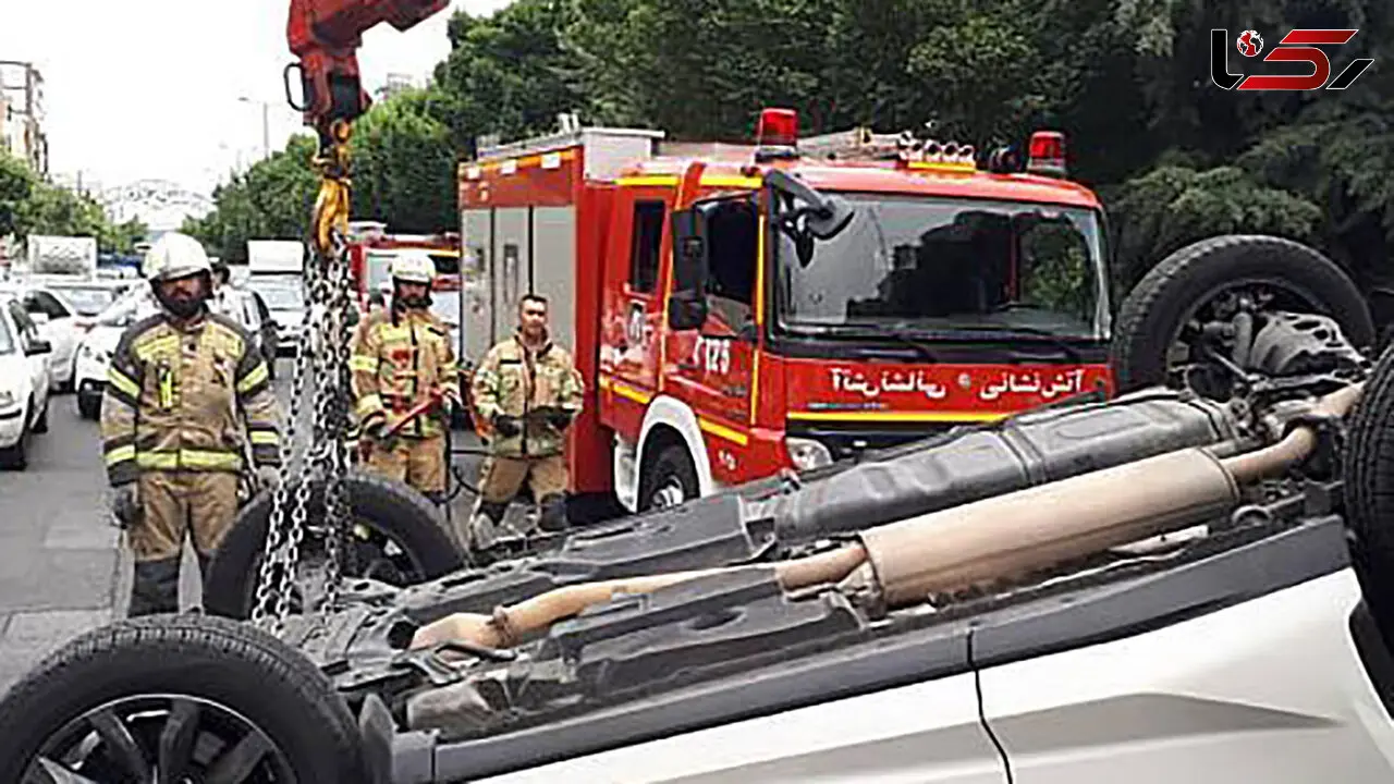 عکس های لکسوس چپ شده در شهرک غرب تهران