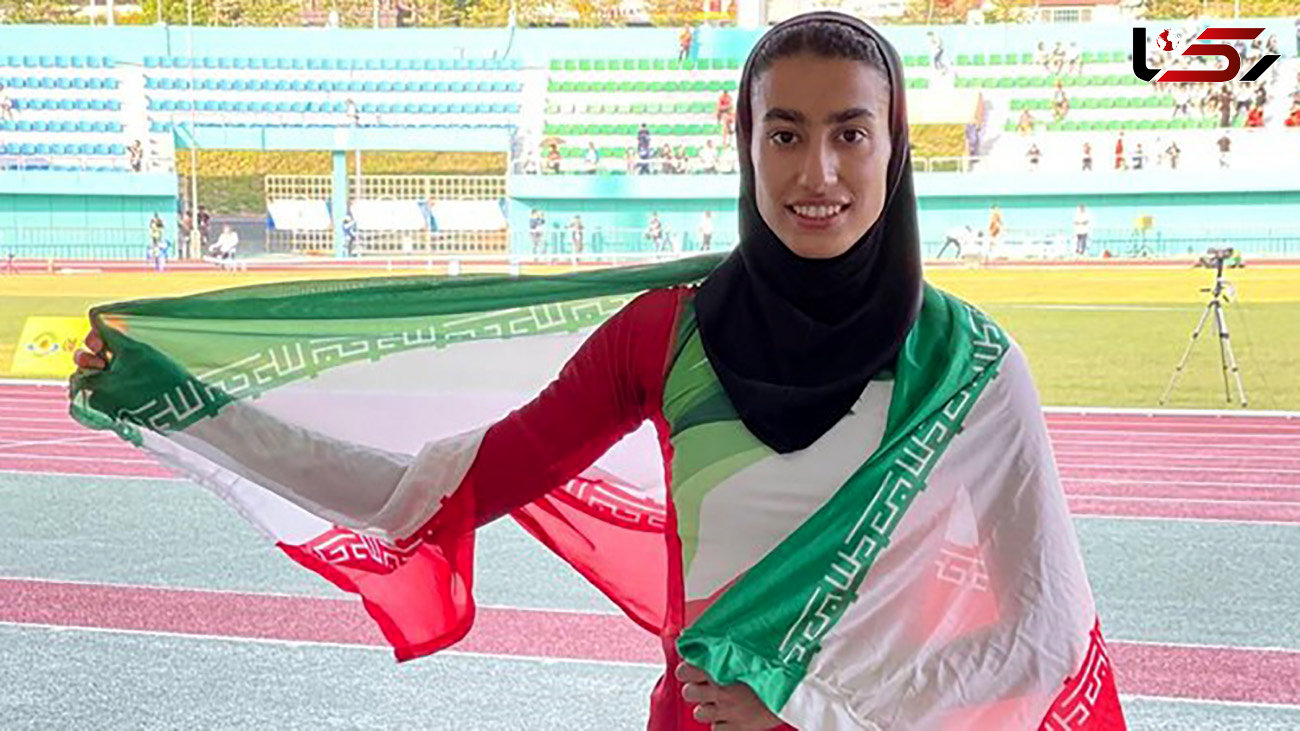 نقره فاطمه عیدیان در دوومیدانی جوانان قهرمانی آسیا/ دور افتخار با پرچم ایران + فیلم