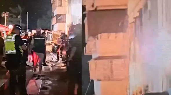 ببینید / کج شدن عجیب ساختمان در شهر / همه شوکه شدند + فیلم 