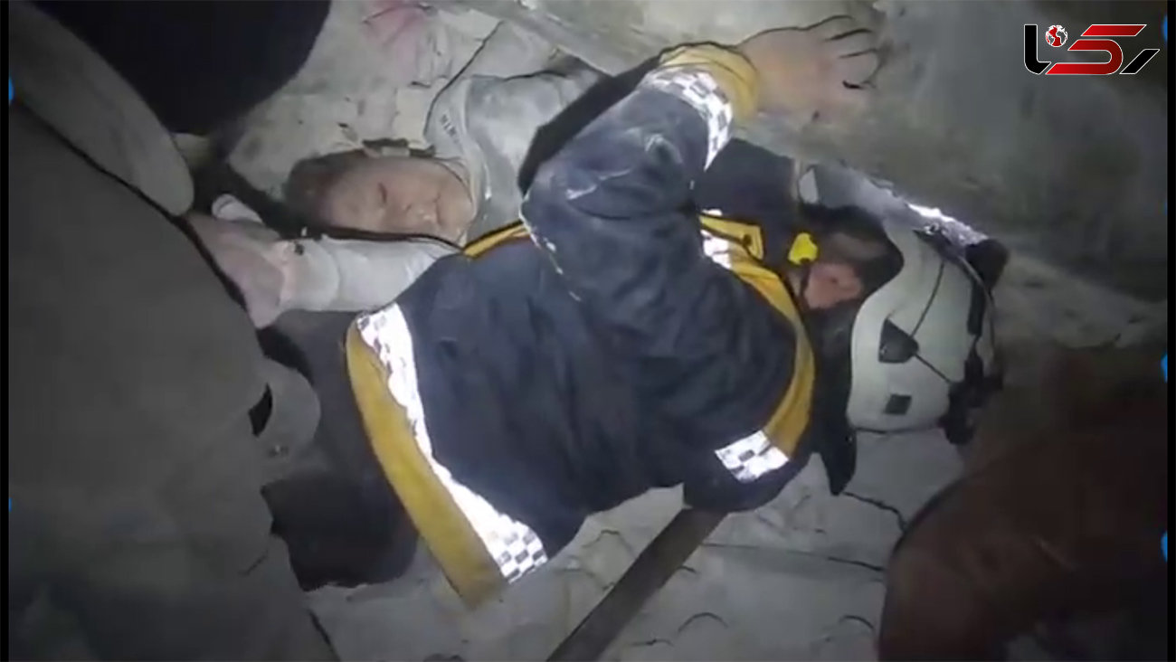 صحنه های دلخراش از لحظه نجات یک نوزاد شیر خواره سوری از زیر آوار + فیلم