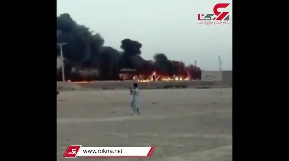 فیلم وحشت آور از آتش سوزی تانکر نفت / خودرو در حال حرکت بود