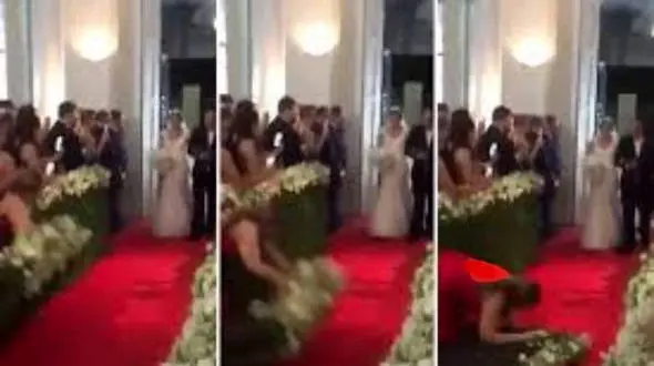 سوتی خنده دار ساقدوش عروس در مراسم عروسی+عکس