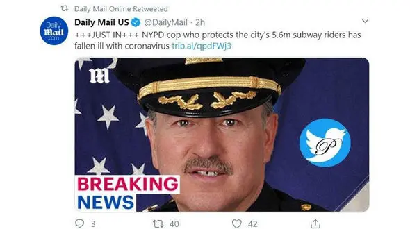 رئیس پلیس نیویورک هم کرونا گرفت +عکس