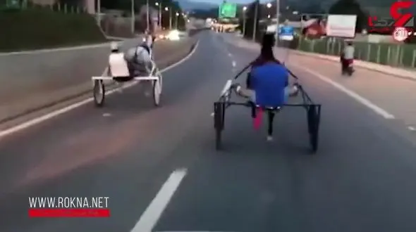 مسابقه اسب سواری در اتوبان حادثه وحشتناکی را رقم زد + فیلم