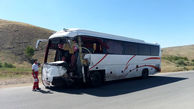 تصادف خونین اتوبوس مسافربری با کامیون و پراید در زنجان