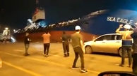 ببینید / غرق شدن کشتی در بندر اسکندرون ترکیه + فیلم 