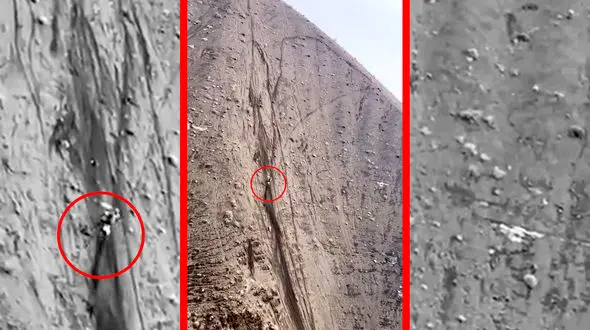 فیلم موتورسوار روی لبه مرگ در ارتفاعات کوهستان