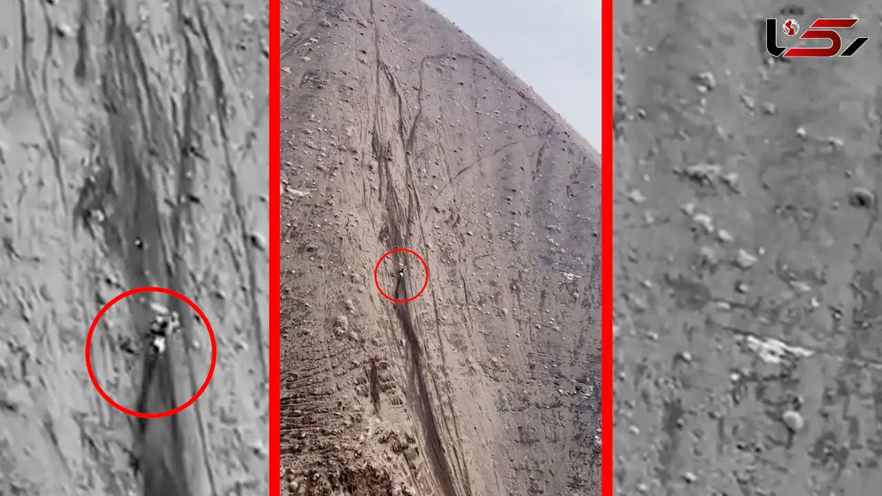 فیلم موتورسوار روی لبه مرگ در ارتفاعات کوهستان