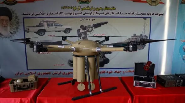 فیلم / رونمایی  ارتش ایران از هگزاکوپتر بمب افکن هوشمند 