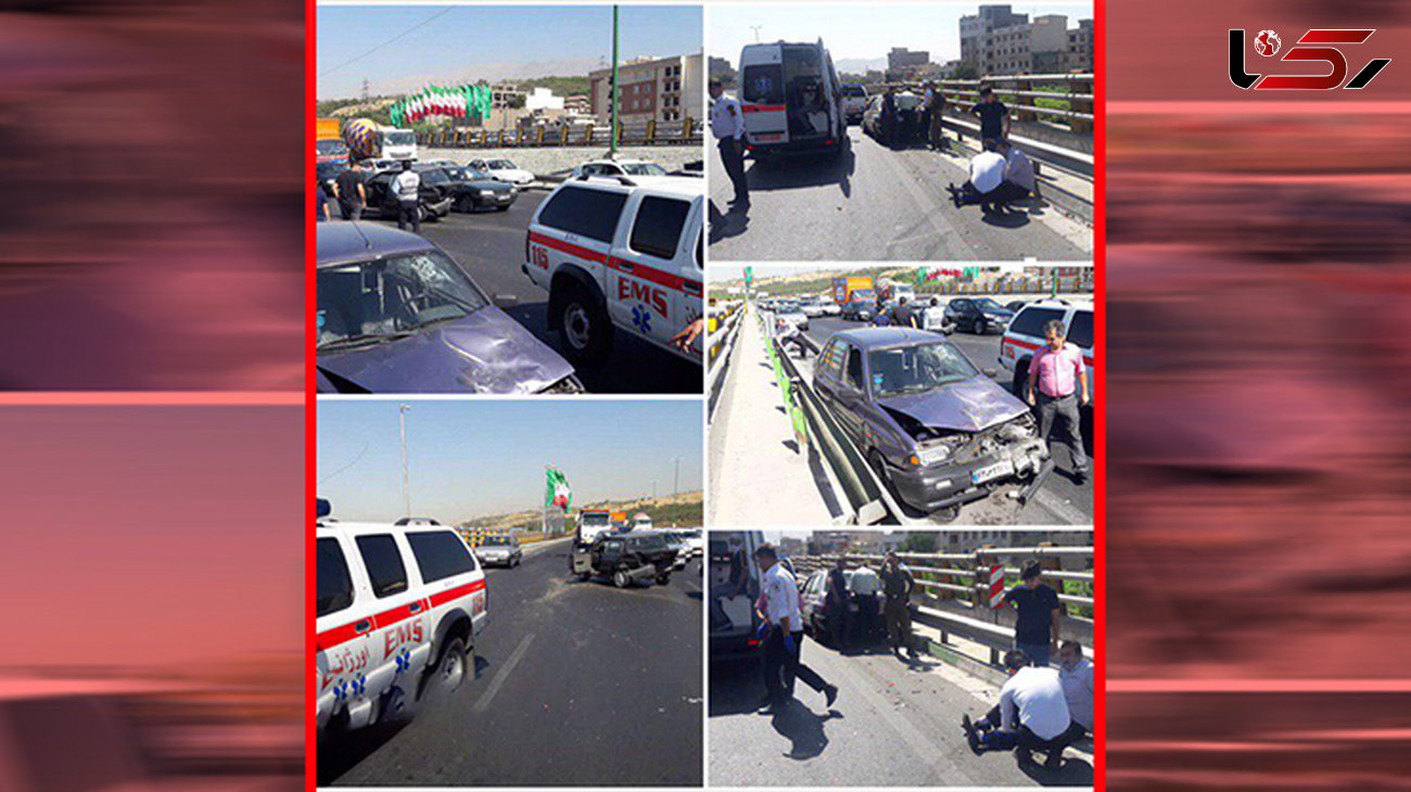  تصادف دو خودروى سوارى پراید در بزرگراه همت تهران+عکس