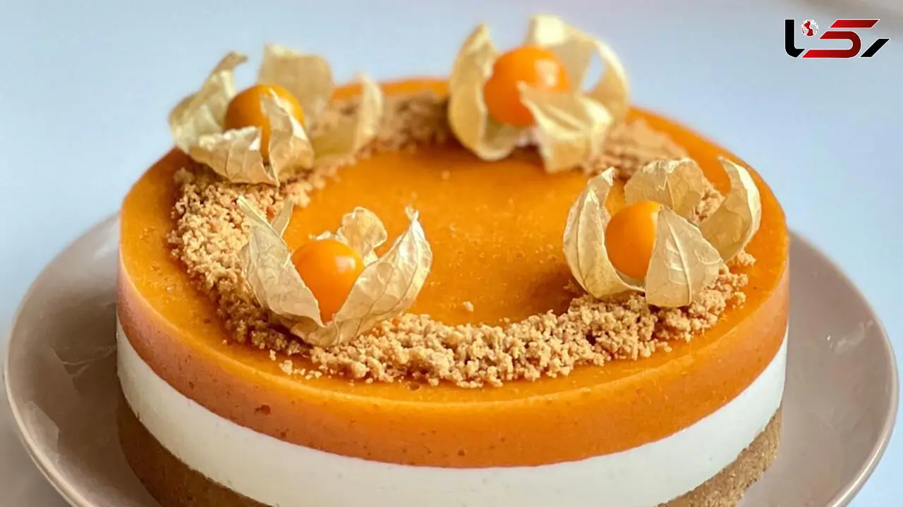 طرز تهیه چیزکیک خرمالو + فیلم