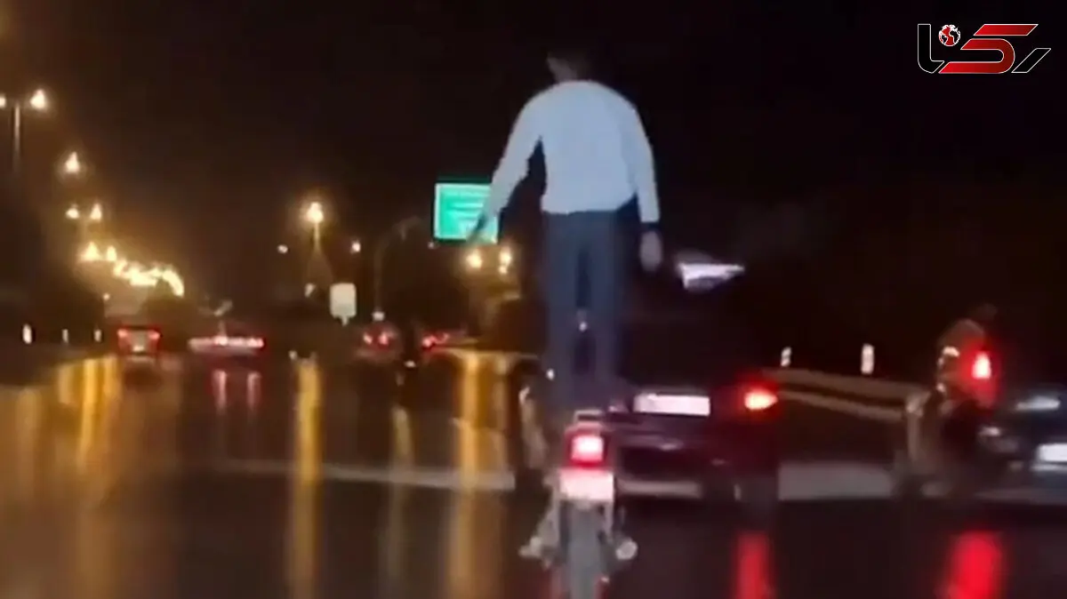 ببینید / حرکت عجیب مرد موتور سوار وسط خیابان‌! 