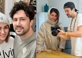 عکس شب یلدا ۱۴۰۴: نیلوفر استخری خواهر شاهرخ استخری در کنار پدر و مادرشان در شب یلدا