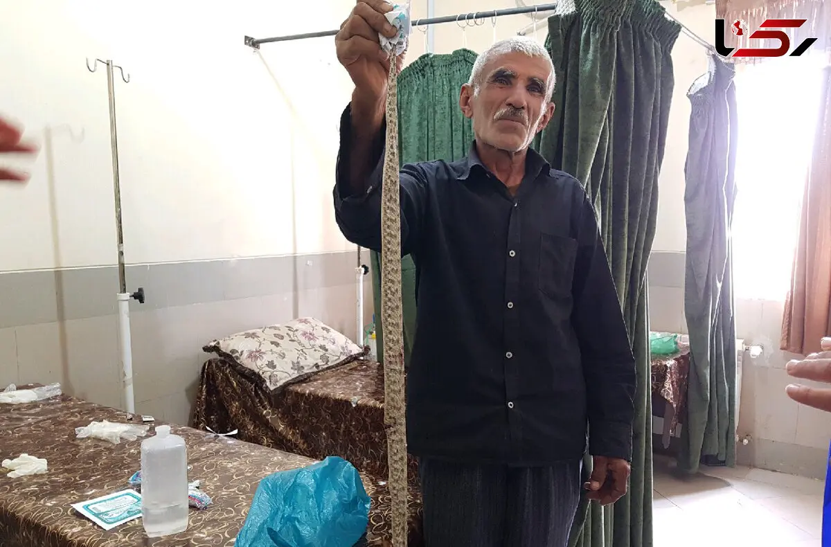 جدال مرد روستایی با مار بزرگ در لنده + عکس 