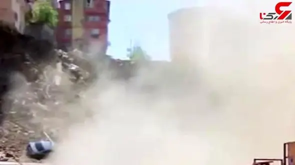 فیلم لحظه ریختن یک ساختمان در ترکیه + فیلم 