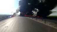 عکسی عجیب از انفجار تانکر نفت در کرمانشاه + جزییات