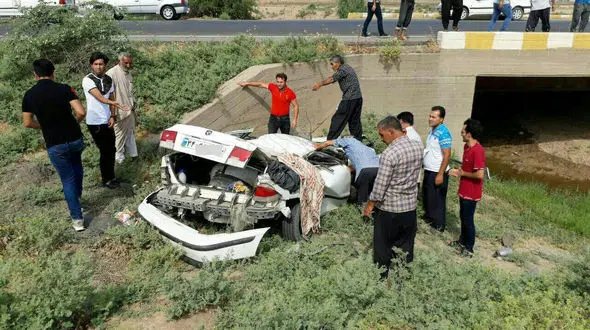 مرگ عجیب  راننده سمند /عکس صحنه حادثه باروکردنی نیست 