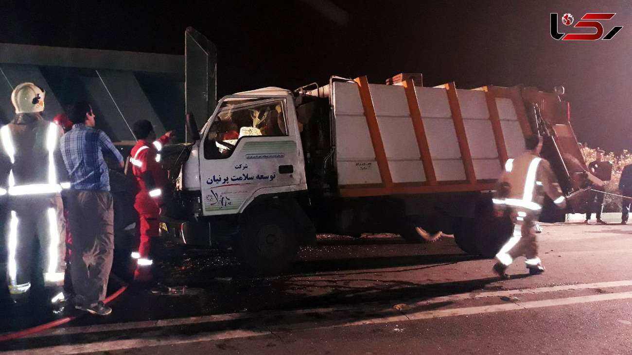 تصادف مرگبار کامیونت هیوندا با بنز در اتوبان همت +عکس
