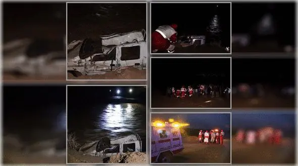 واژگونی تویوتا در رودخانه گزیک خراسان جنوبی