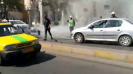آتش افروزی موتورسوار بعد از درگیری با پلیس / در قزوین رخ داد+ عکس
