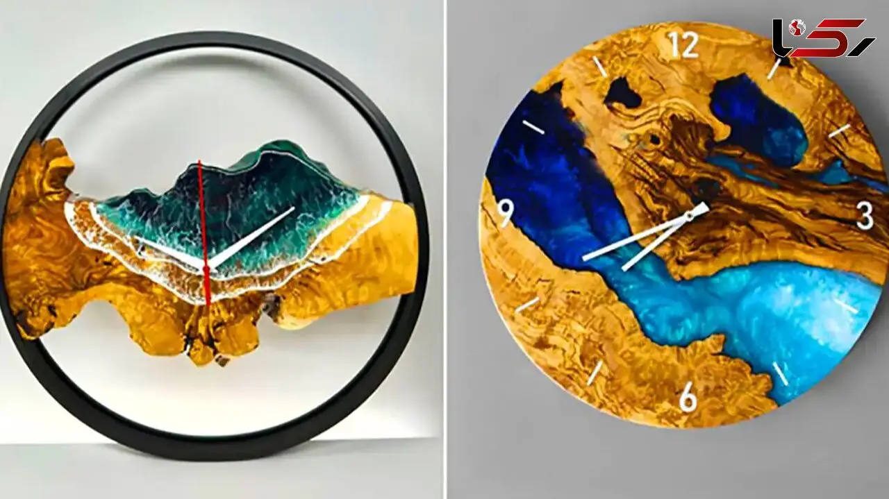 زیبایی بی‌ پایان با ساعت‌ های چوب و اپوکسی مخصوص دکور منزل