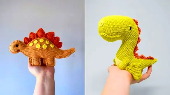 15 مدل عروسک دایناسور بافتنی که بچه‌ها عاشقش می‌ شوند