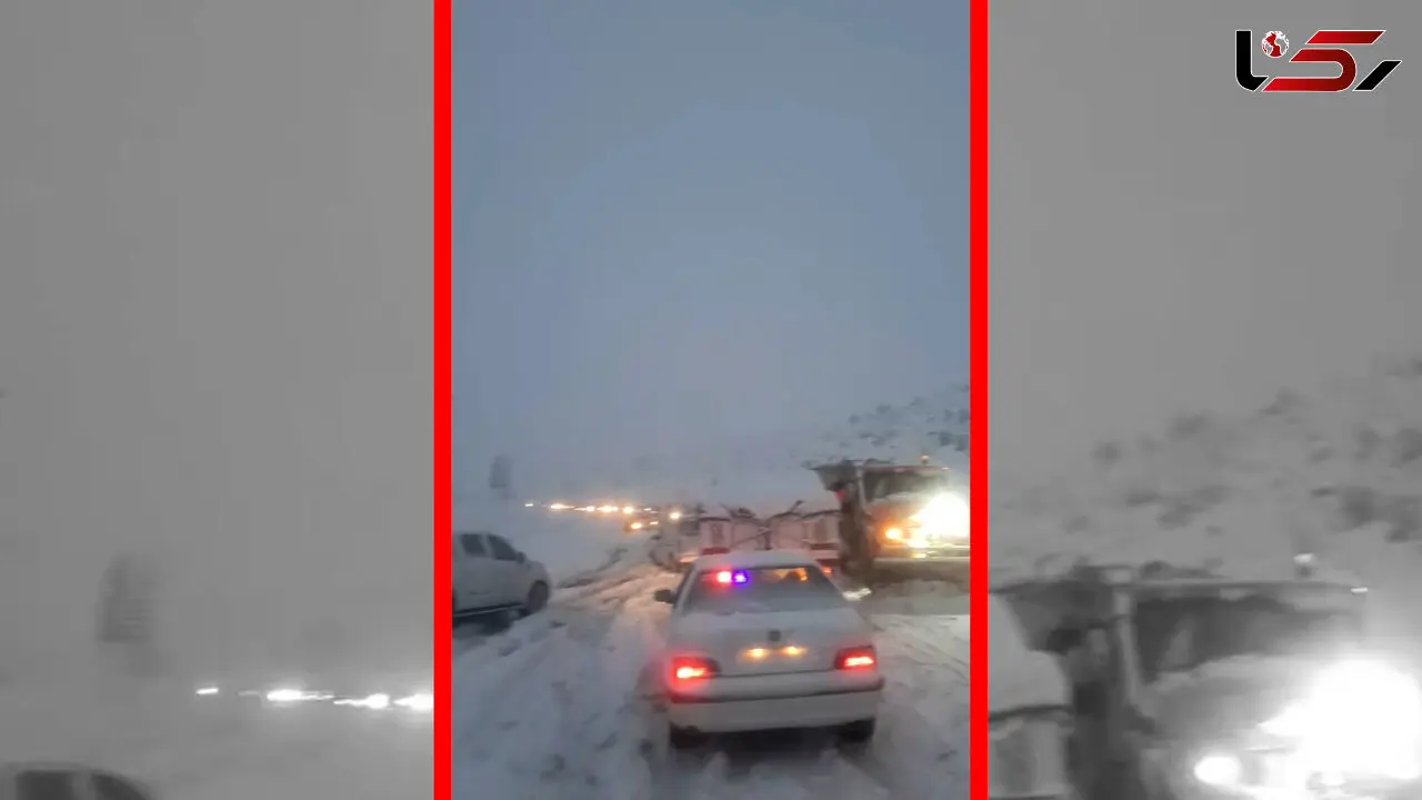 فیلم مسدود شدن محور جیرفت به ساردوئیه بر اثر برف