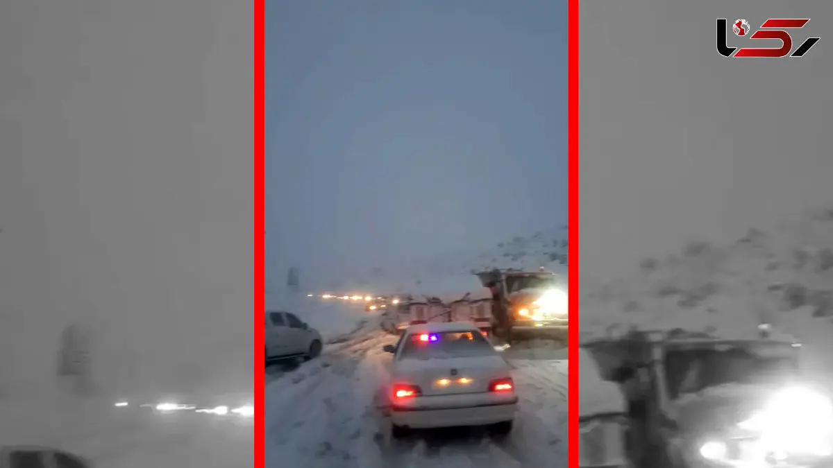 فیلم مسدود شدن محور جیرفت به ساردوئیه بر اثر برف