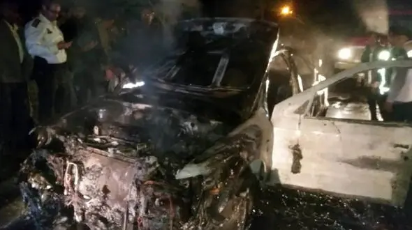 فیلم آتش گرفتن یک سمند در تربت جام