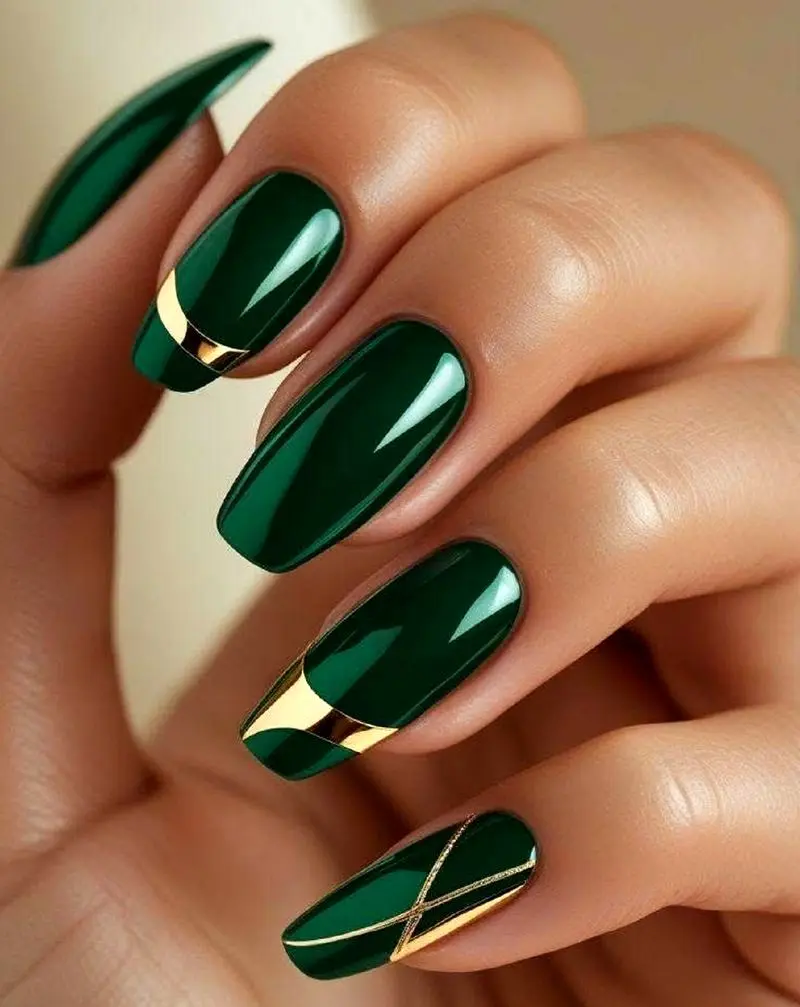 مدل ناخن سبز یلدایی 2