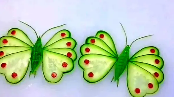 تزئین خیار از آن پروانه ساخت| فیلم