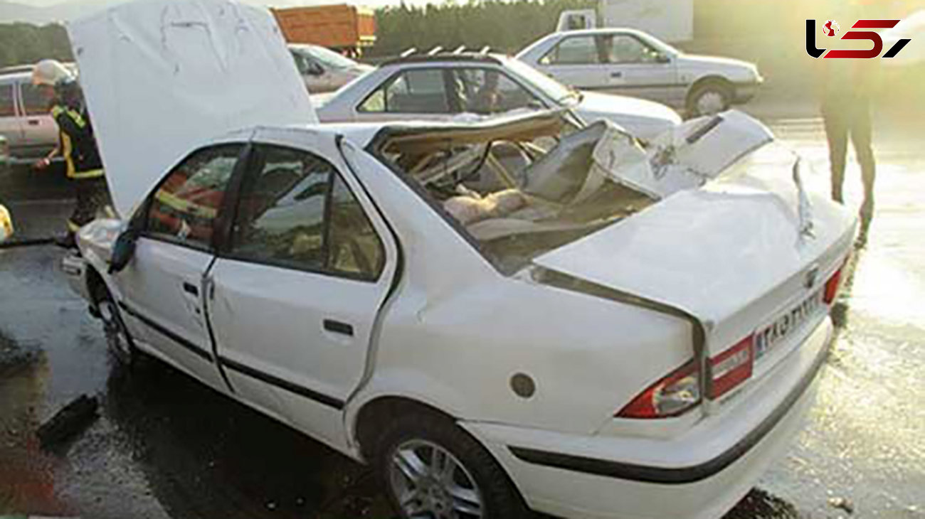 مرگ 2 مسافر در تصادف تویوتا کمری و سمند/عکس مچاله خودروها