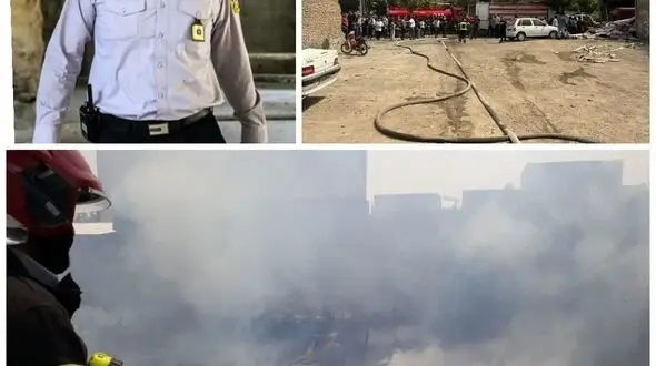 عملیات نفسگیر 10 ایستگاه آتش نشانی در آتش سوزی انبار چوب اصفهان + عکس