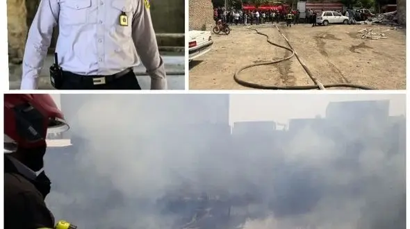 عملیات نفسگیر 10 ایستگاه آتش نشانی در آتش سوزی انبار چوب اصفهان + عکس