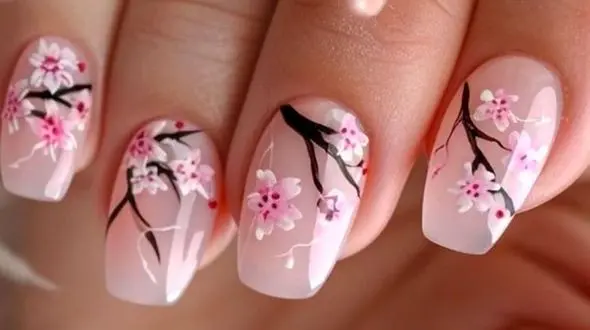 جدیدترین مدل های دیزاین ناخن گلدار بهاری برای نوروز امسال