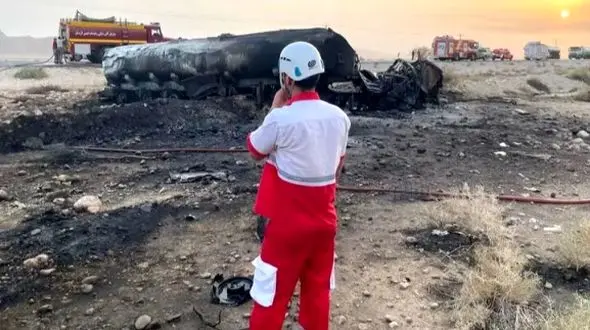 مرگ تلخ دو کارگر در حادثه هولناک تانکر سوخت / زنده زنده در آتش سوختند