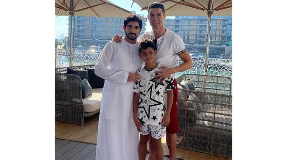 عکس یادگاری پسر حاکم دبی با کریستین رونالدو 