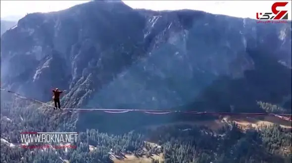 حرکت فوق‌العاده و باور نکردنی هنگام طناب بازی در ارتفاع 500 متری!+فیلم