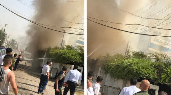 سفارت افغانستان در بغداد طعمه حریق شد+ تصاویر 