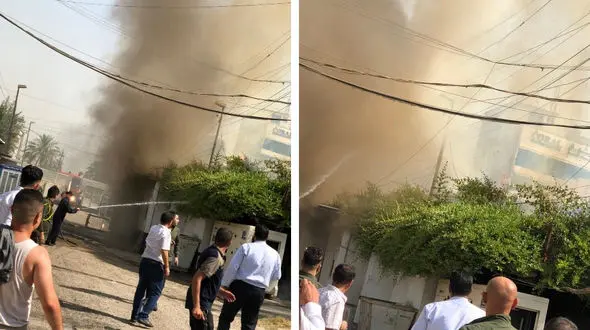 سفارت افغانستان در بغداد طعمه حریق شد+ تصاویر 