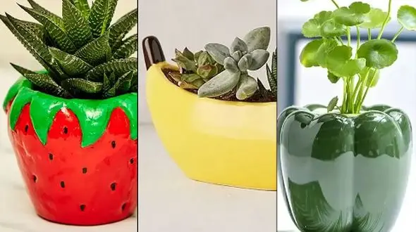 گلدان طرح میوه رومیزی / مدل‌ های بامزه برای زیبایی دکوراسیون خانه شما