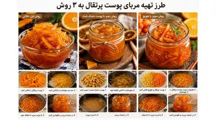 طرز تهیه مربای پوست پرتقال به 3 روش؛ خوشرنگ، براق و بدون تلخی