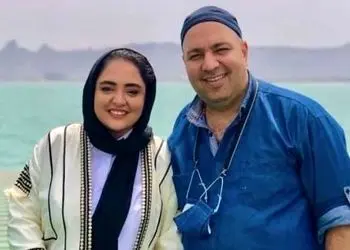 فیلم  تخریب و ضایع کردن جنجالی نرگس محمدی توسط همسرش علی اوجی وسط برنامه زنده/ فقط قیافه و نگاه نرگس!