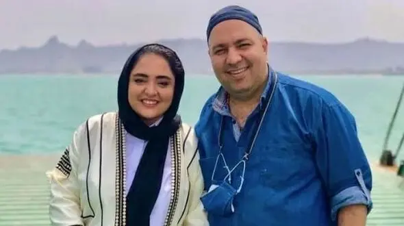 فیلم  تخریب و ضایع کردن جنجالی نرگس محمدی توسط همسرش علی اوجی وسط برنامه زنده/ فقط قیافه و نگاه نرگس!