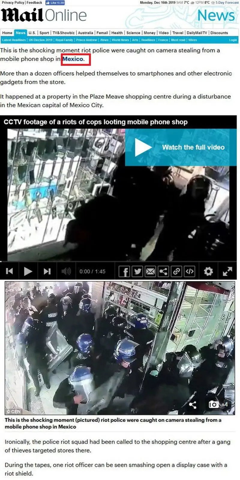 جا زدن پلیس مکزیک به جای ماموران ناجا