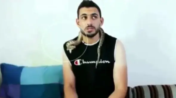 حمله افعی به کارشناس خود در برنامه زنده+ فیلم وحشتناک